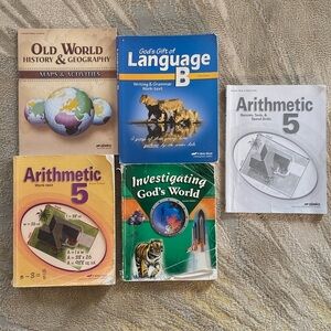 Abeka grade 5 text books, activities and tests